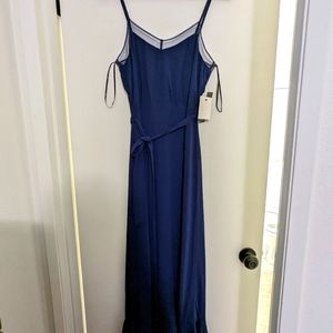 Lulu's navy blue ruffle dress